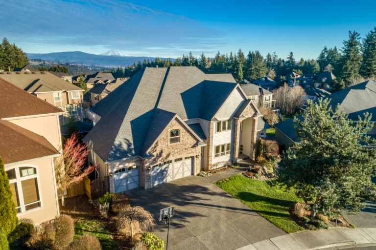 Luxury home photographed with a drone